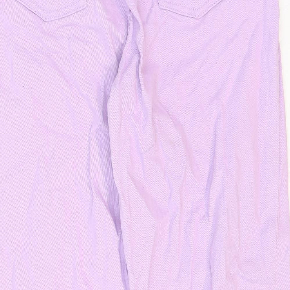 H&M Womens Purple Cotton Mom Jeans Size 10 Regular Zip