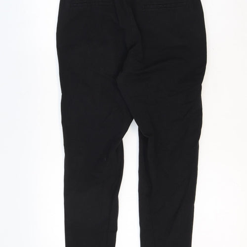 Preworn Womens Black Cotton Trousers Size 31 in Regular