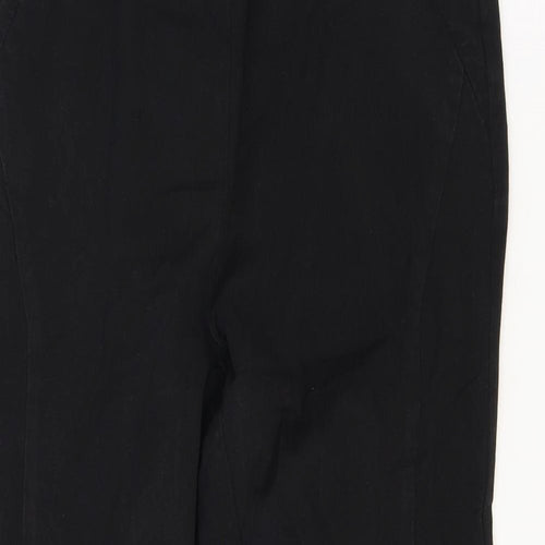 Preworn Womens Black Cotton Trousers Size 31 in Regular