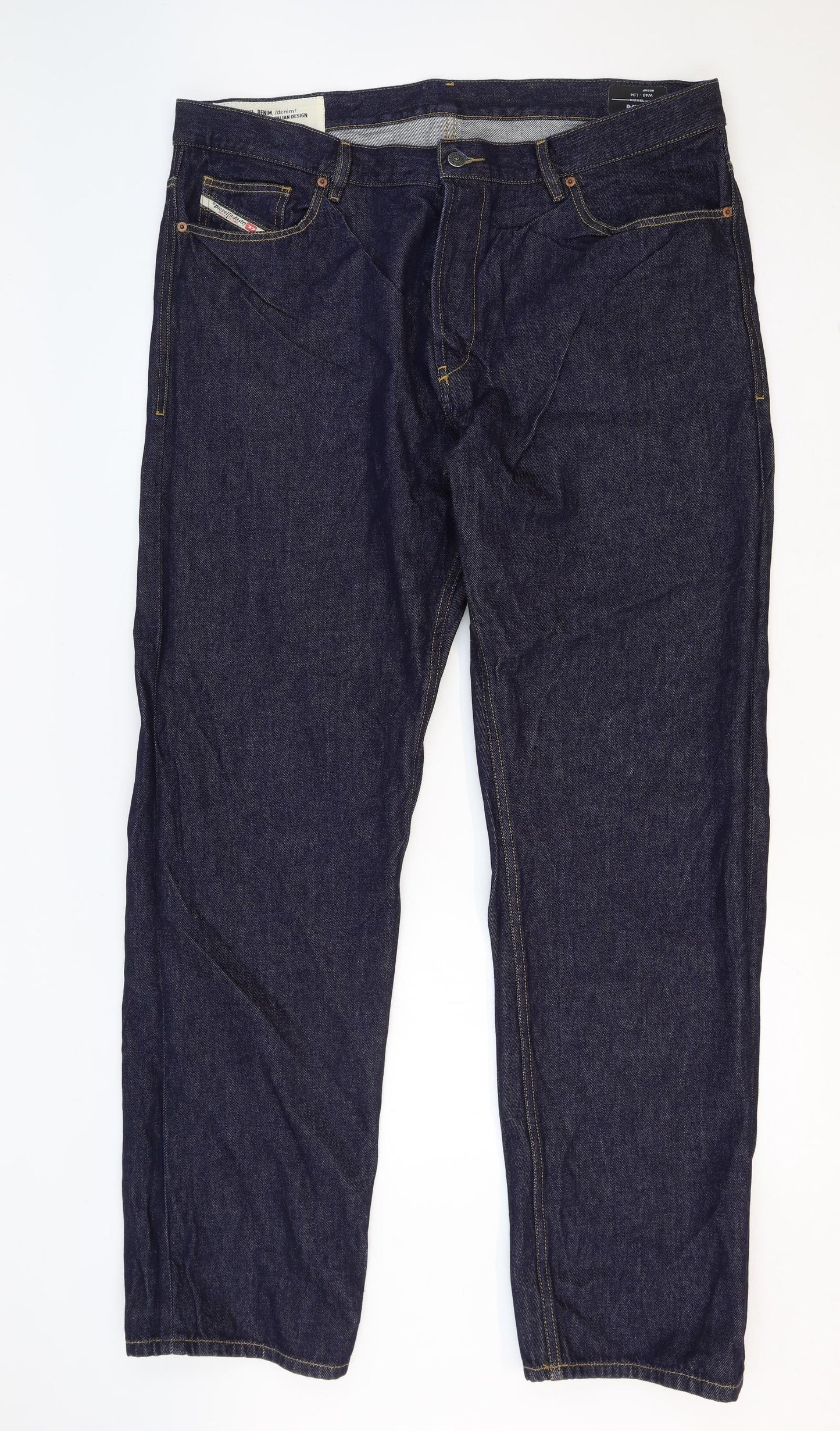 Diesel Womens Blue Cotton Straight Jeans Size 20 Regular Button