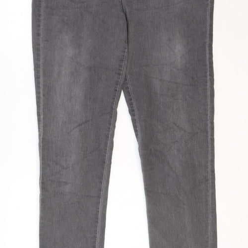 VERO MODA Womens Grey Polyester Jegging Trousers Size L Regular Zip - Size L-XL