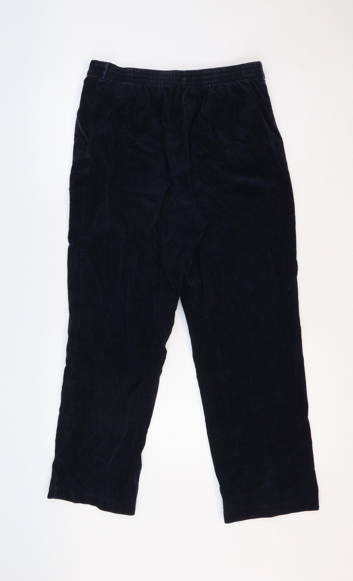 Marks and Spencer Womens Blue Cotton Trousers Size 12 Regular