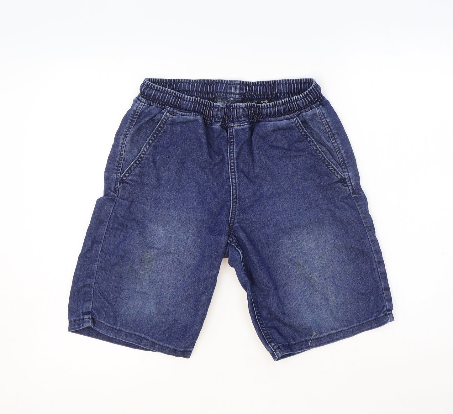 H&M Boys Blue Polyester Chino Shorts Size 11-12 Years Regular Drawstring