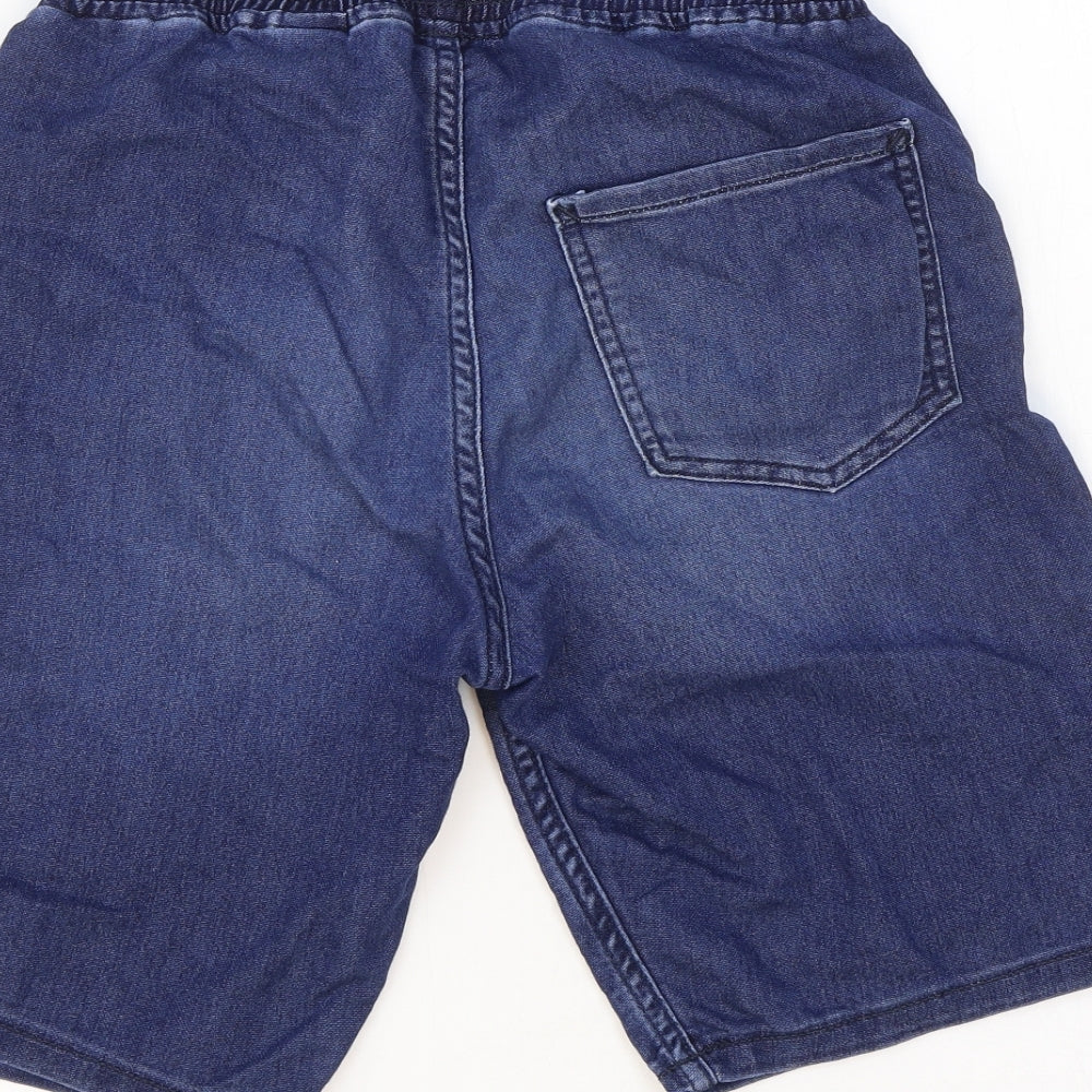 H&M Boys Blue Polyester Chino Shorts Size 11-12 Years Regular Drawstring