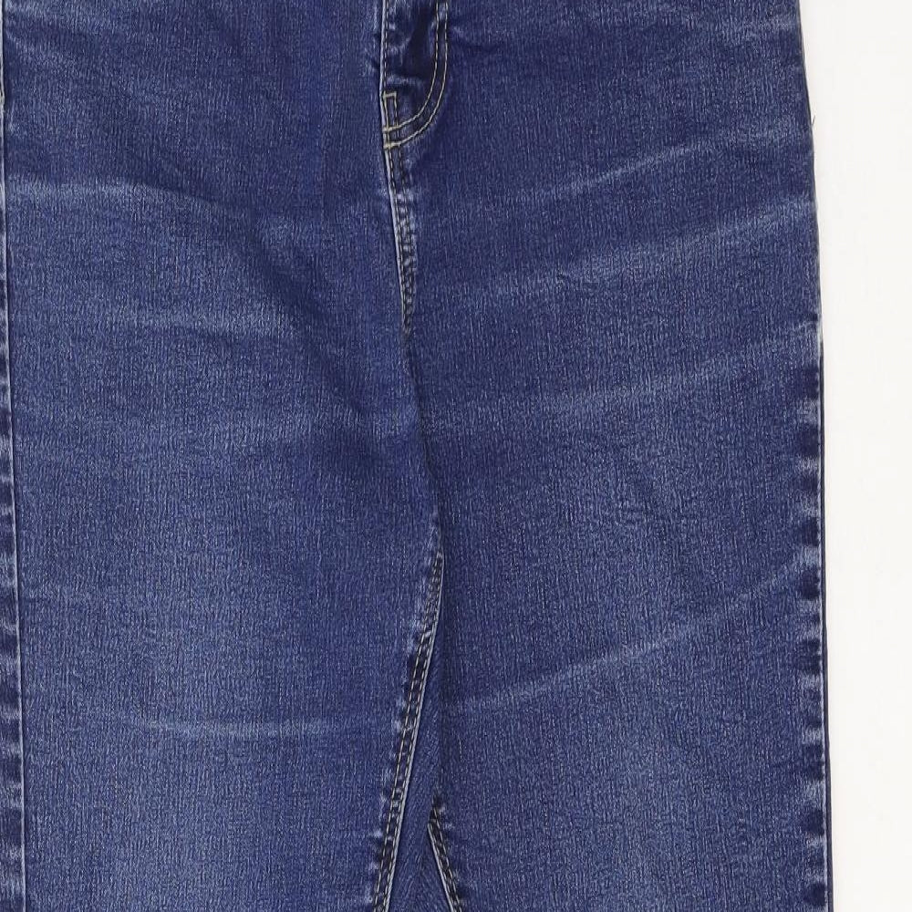 George Womens Blue Cotton Straight Jeans Size 12 Regular Zip