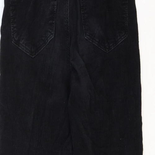 Topshop Womens Black Cotton Trousers Size 28 Regular Zip