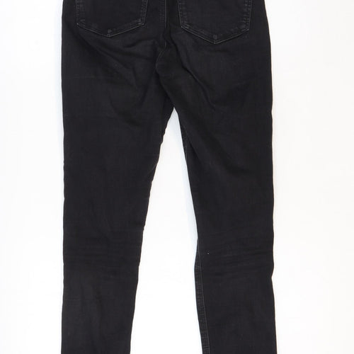 Topshop Womens Black Cotton Skinny Jeans Size 28 in Regular Zip