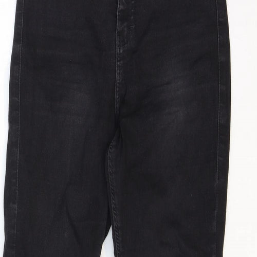 Topshop Womens Black Cotton Skinny Jeans Size 28 in Regular Zip