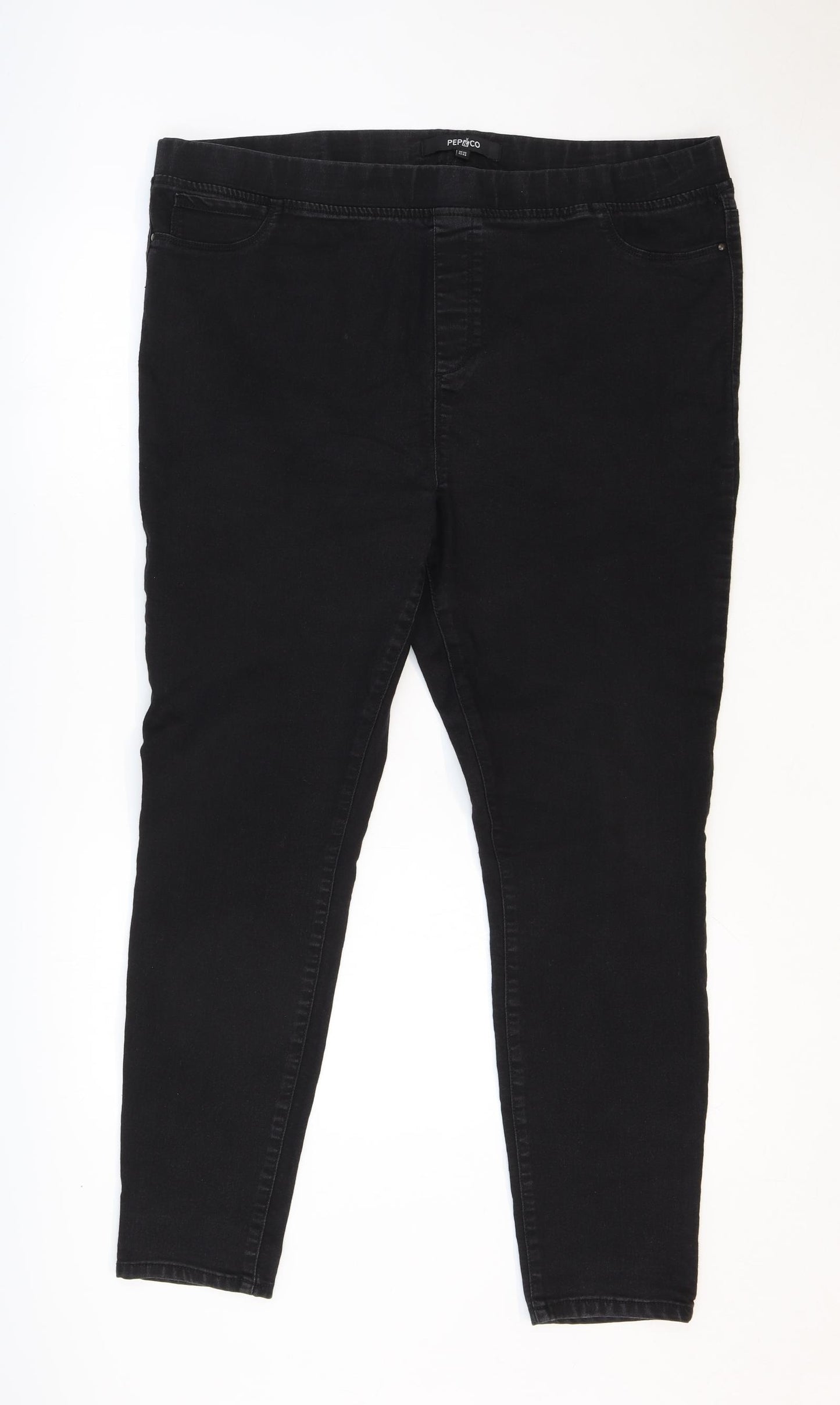 PEP&CO Womens Black Cotton Jegging Jeans Size 20 Regular