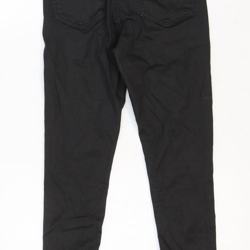 Topshop Womens Black Cotton Skinny Jeans Size 28 in Regular Zip