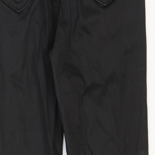 Topshop Womens Black Cotton Skinny Jeans Size 28 in Regular Zip