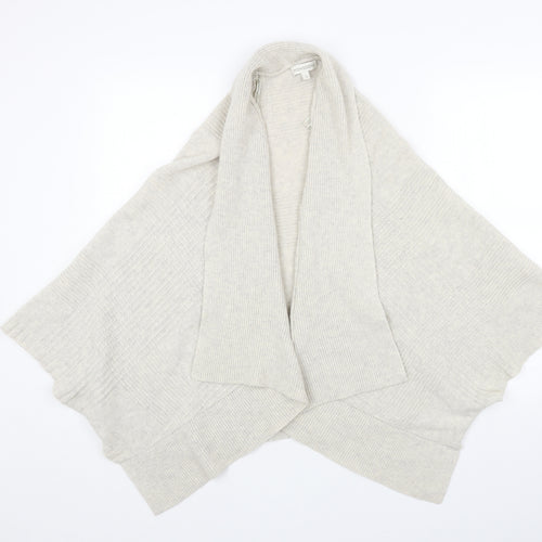 Monsoon Womens Beige V-Neck Acrylic Cape Jumper Size S