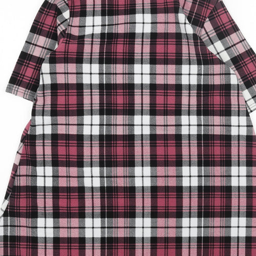Apricot Womens Pink Plaid Polyester A-Line Size 10 Round Neck Pullover