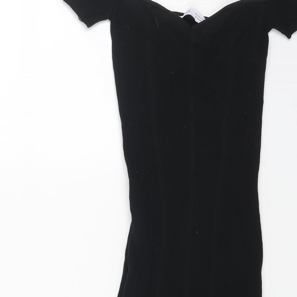 Bershka Womens Black Polyester Shift Size XS Sweetheart Pullover