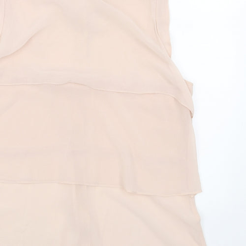 Oasis Womens Pink Polyester Basic Button-Up Size 10 Collared