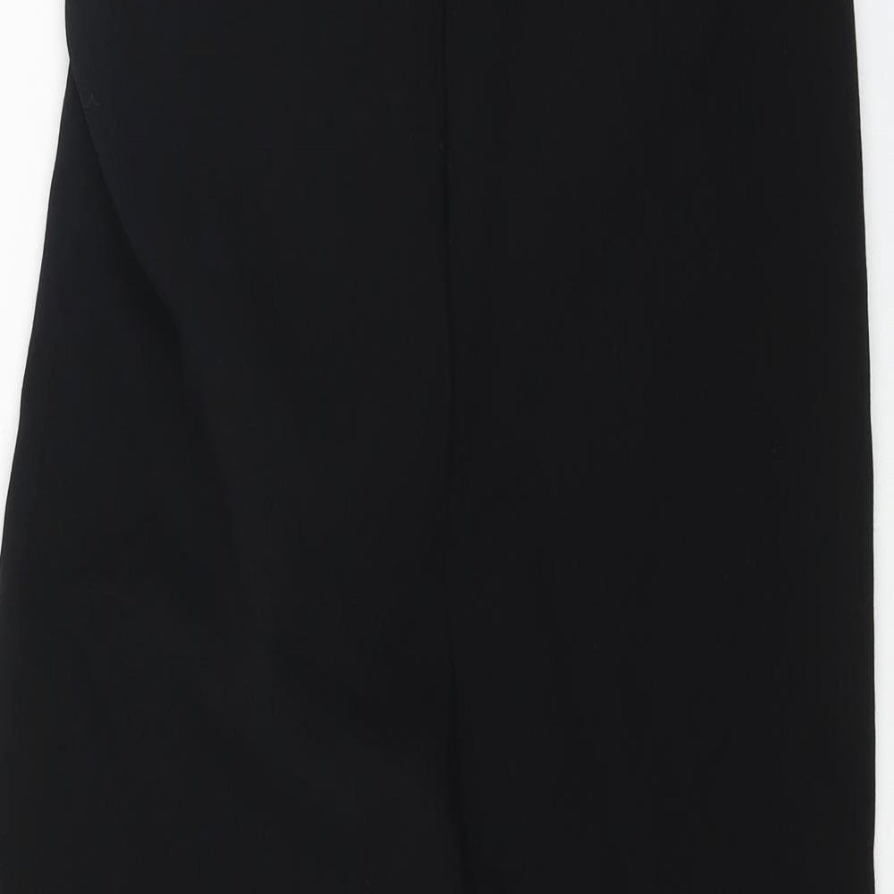 Zara Womens Black Polyester A-Line Skirt Size S Zip