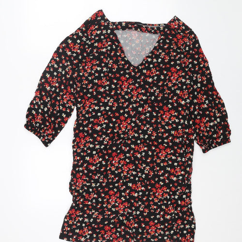 Gap Womens Black Geometric Viscose A-Line Size M Round Neck Pullover