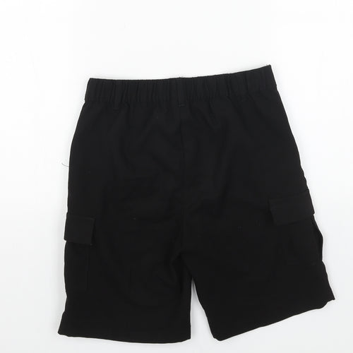 smart start Boys Black Polyester Cargo Shorts Size 10-11 Years Regular Hook & Loop