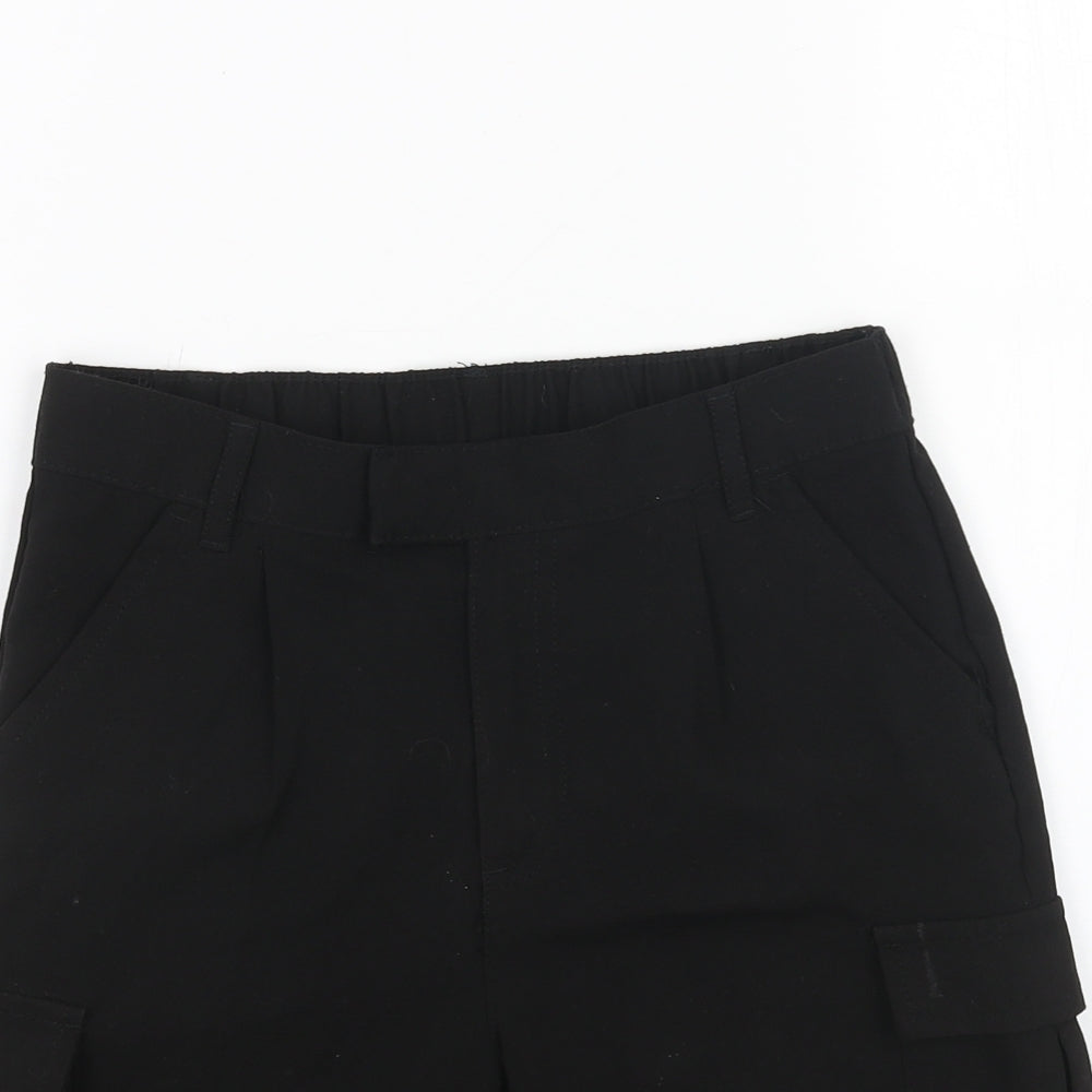 smart start Boys Black Polyester Cargo Shorts Size 10-11 Years Regular Hook & Loop
