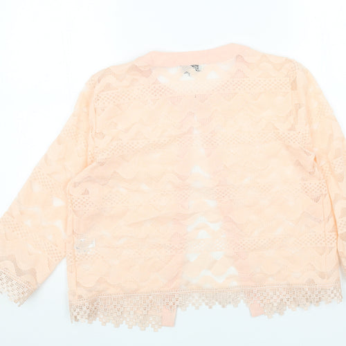 Paramour Womens Pink Geometric Cotton Kimono Blouse Size M Round Neck