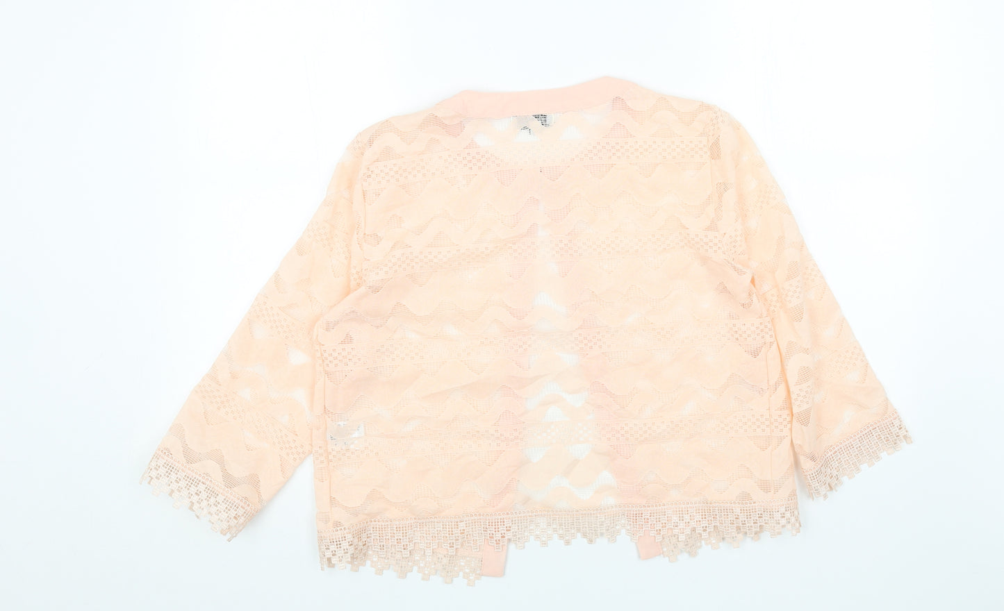 Paramour Womens Pink Geometric Cotton Kimono Blouse Size M Round Neck