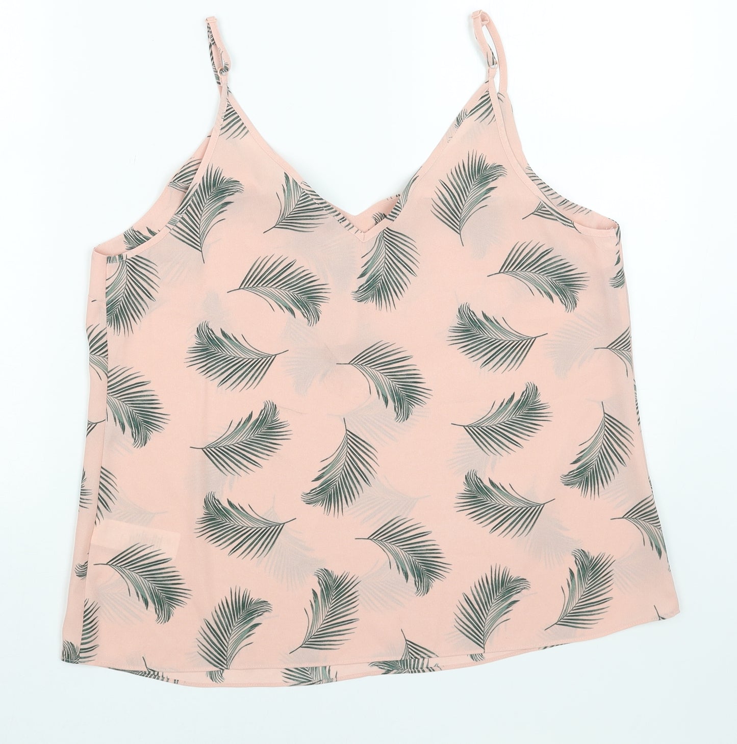 Primark Womens Pink Geometric Polyester Camisole Tank Size 14 V-Neck