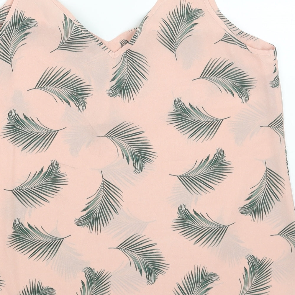 Primark Womens Pink Geometric Polyester Camisole Tank Size 14 V-Neck