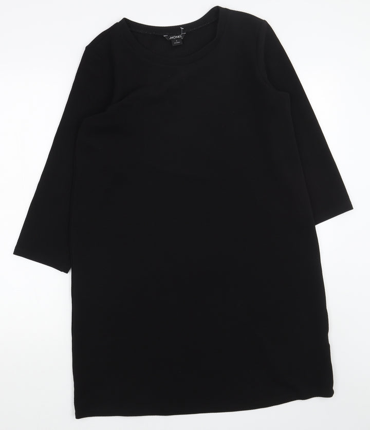 Monki Womens Black Polyester Shift Size S Round Neck Pullover