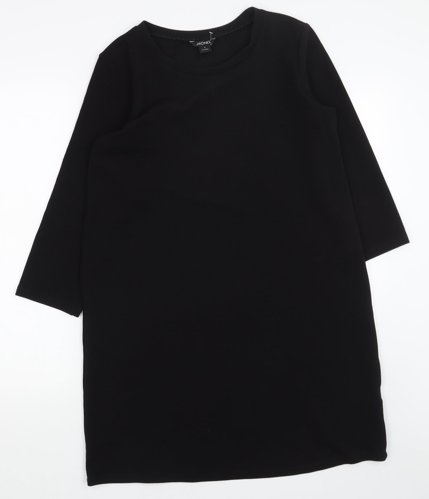 Monki Womens Black Polyester Shift Size S Round Neck Pullover