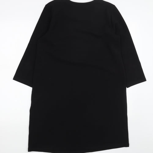 Monki Womens Black Polyester Shift Size S Round Neck Pullover