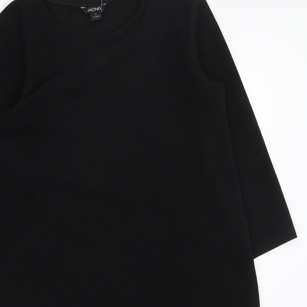 Monki Womens Black Polyester Shift Size S Round Neck Pullover