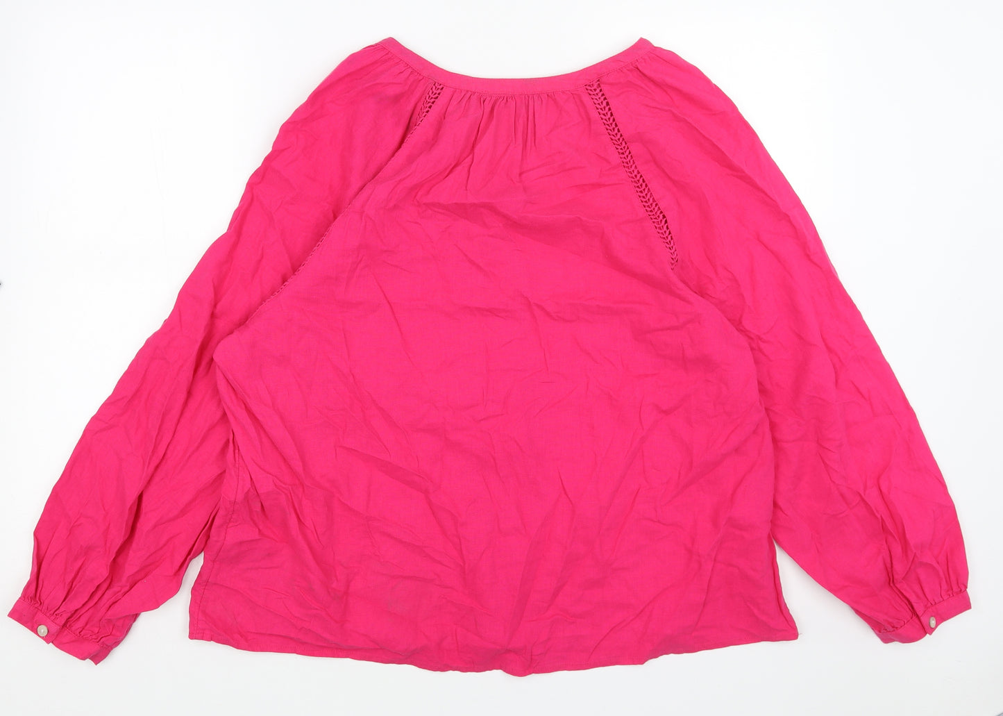 H&M Womens White Polyester Basic Blouse Size 6 V-Neck