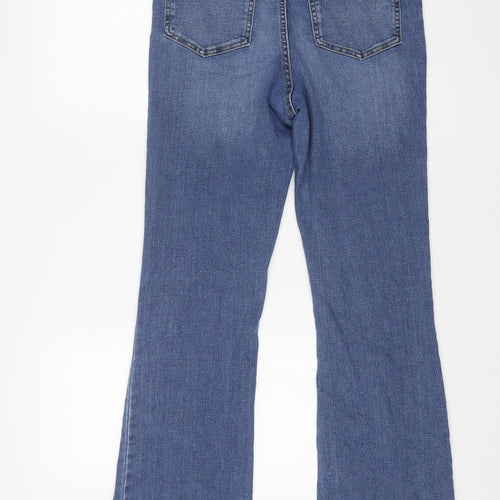 New Look Womens Blue Cotton Bootcut Jeans Size 12 L30 in Regular Button