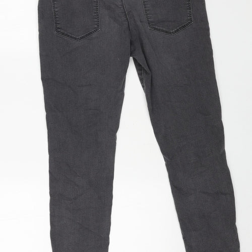 Marks and Spencer Womens Grey Cotton Skinny Jeans Size 12 L29 in Regular Button