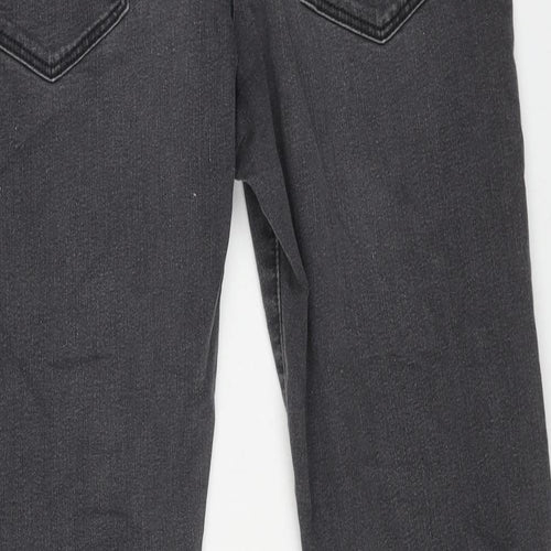 Marks and Spencer Womens Grey Cotton Skinny Jeans Size 12 L29 in Regular Button