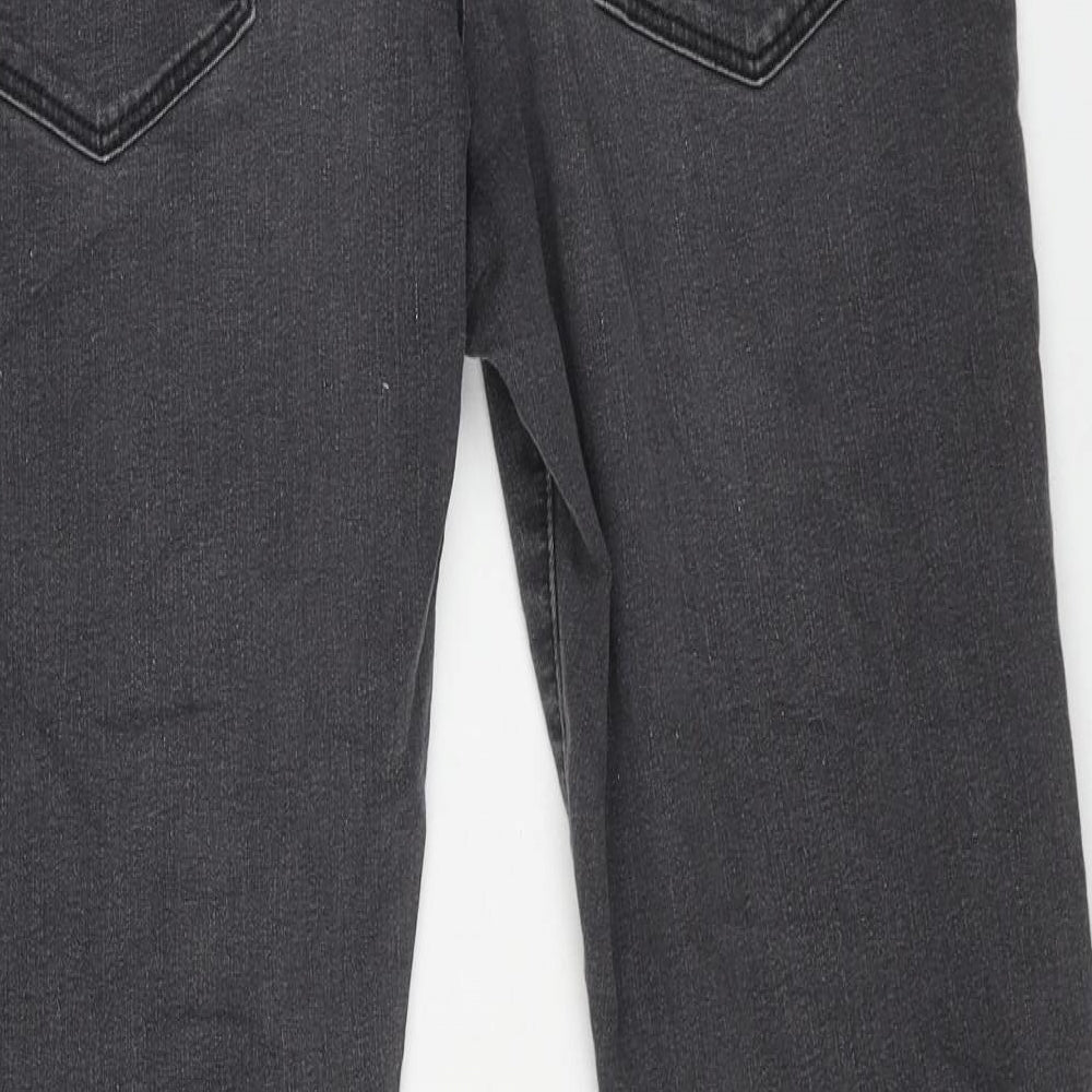 Marks and Spencer Womens Grey Cotton Skinny Jeans Size 12 L29 in Regular Button