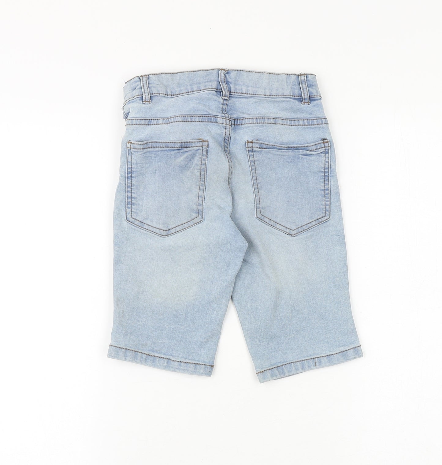 NEXT Boys Blue Cotton Chino Shorts Size 8 Years Slim Zip
