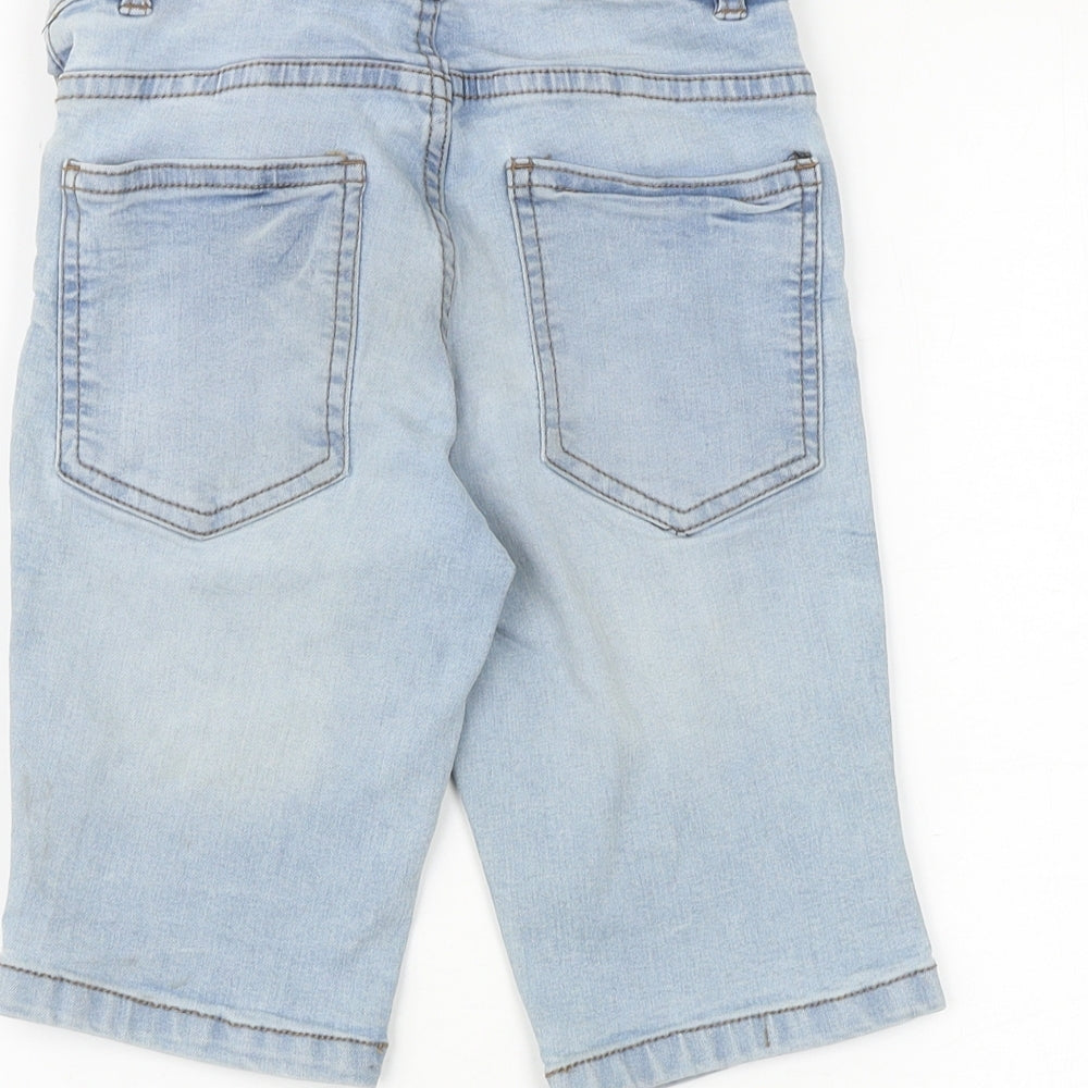 NEXT Boys Blue Cotton Chino Shorts Size 8 Years Slim Zip