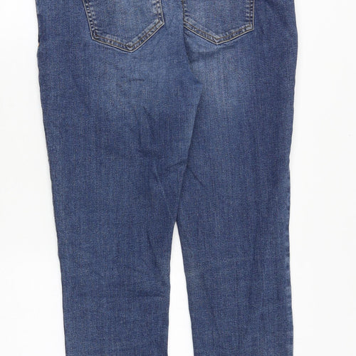 White Stuff Womens Blue Cotton Straight Jeans Size 12 Regular Zip