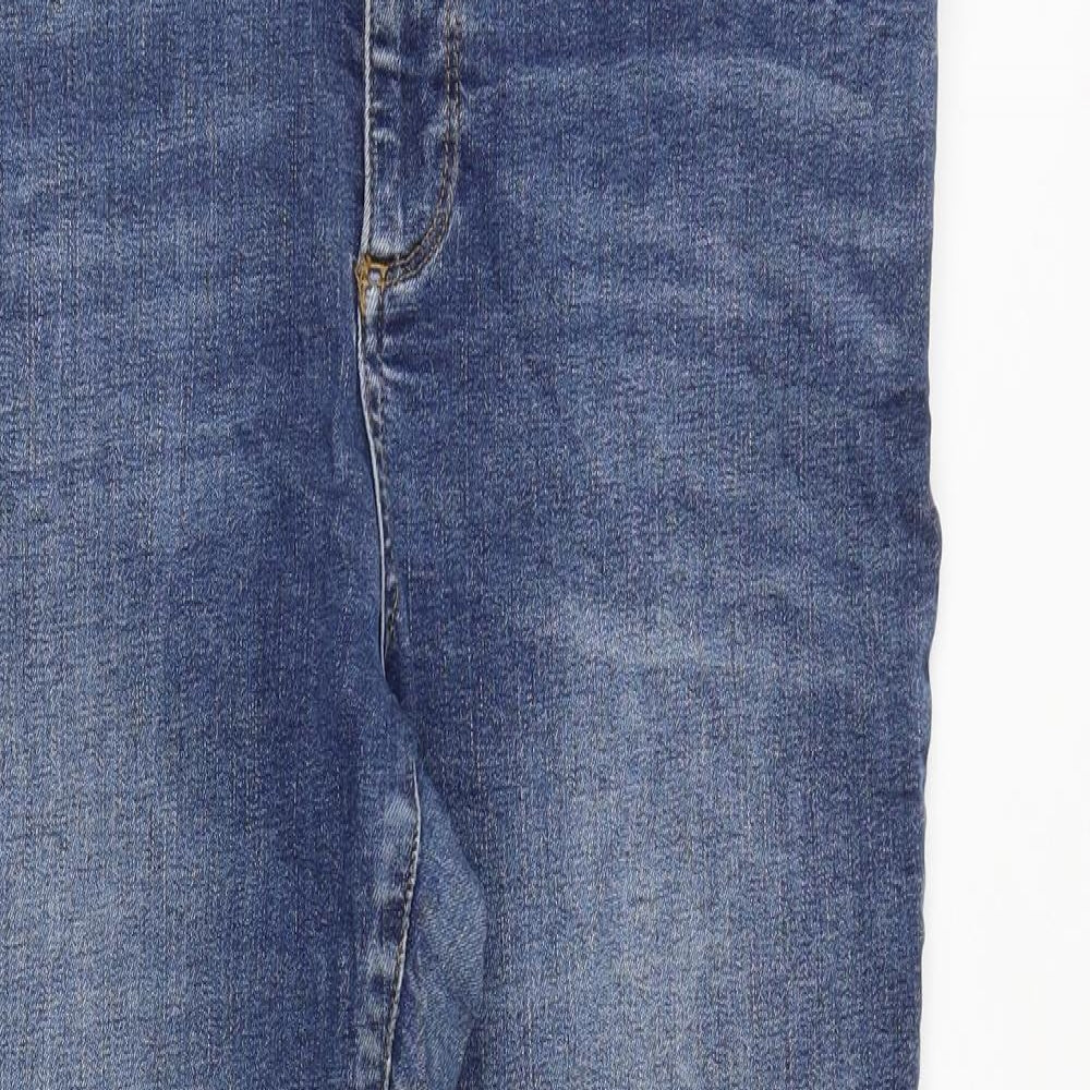 White Stuff Womens Blue Cotton Straight Jeans Size 12 Regular Zip