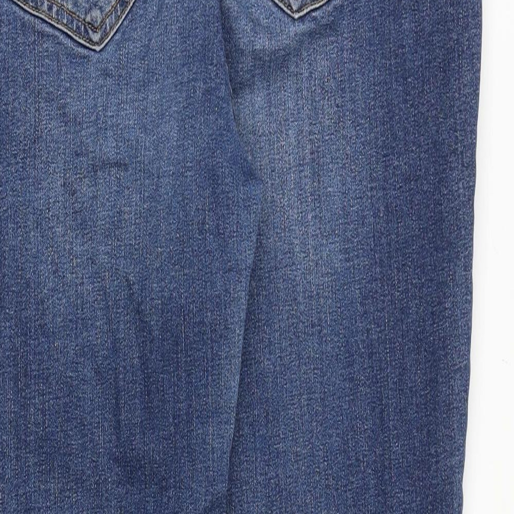 White Stuff Womens Blue Cotton Straight Jeans Size 12 Regular Zip