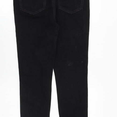 Marks and Spencer Womens Black Cotton Skinny Jeans Size 28 in Regular Zip