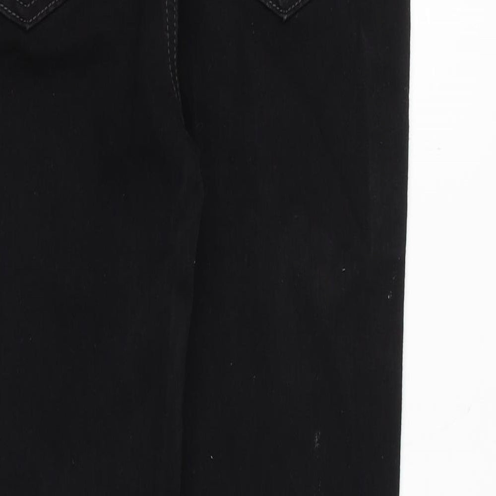 Marks and Spencer Womens Black Cotton Skinny Jeans Size 28 in Regular Zip