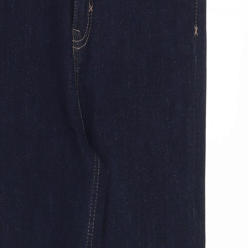 Marks and Spencer Womens Blue Cotton Skinny Jeans Size 10 Regular Zip