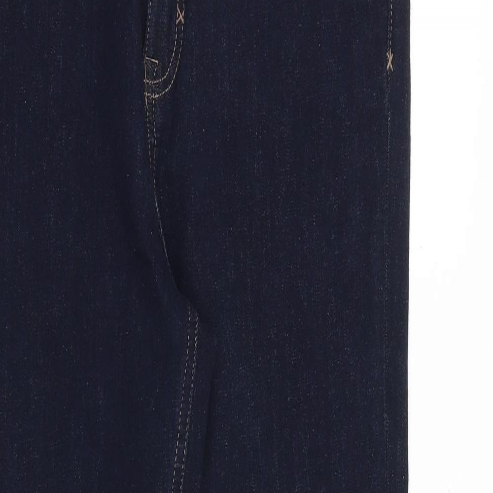 Marks and Spencer Womens Blue Cotton Skinny Jeans Size 10 Regular Zip