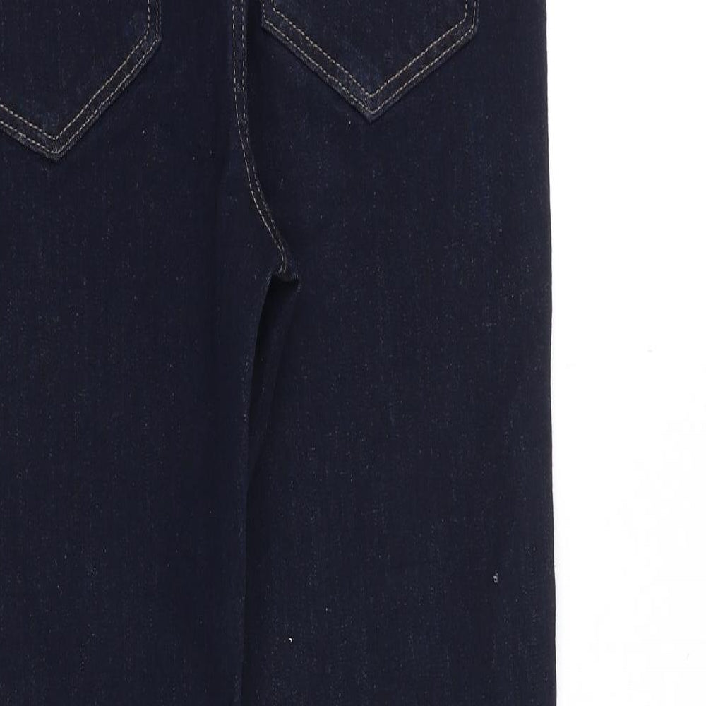 Marks and Spencer Womens Blue Cotton Skinny Jeans Size 10 Regular Zip