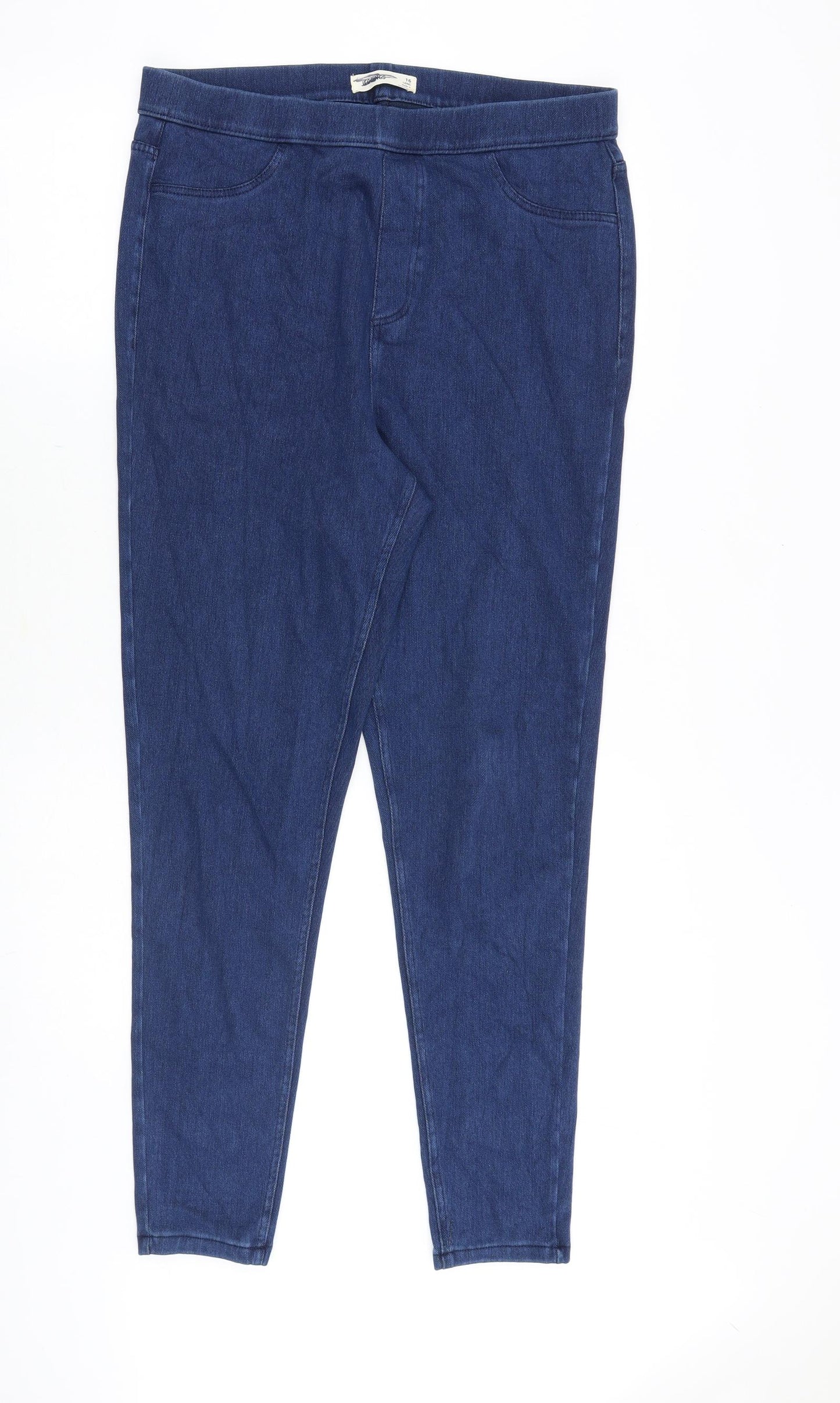 Marks and Spencer Womens Blue Cotton Skinny Jeans Size 16 Slim