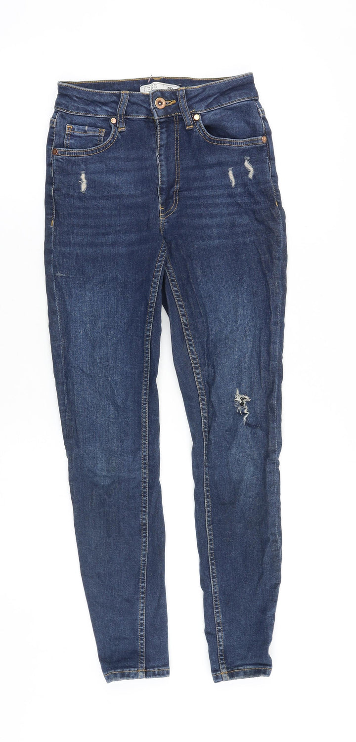 denim365 Womens Blue Cotton Skinny Jeans Size 8 Regular Zip