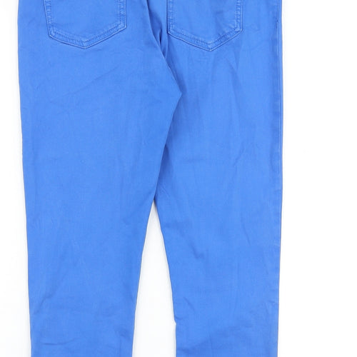 Marks and Spencer Womens Blue Cotton Straight Jeans Size 12 Regular Zip
