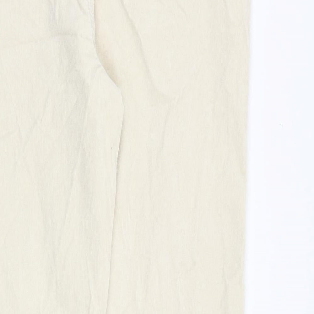 Marks and Spencer Womens Beige Cotton Trousers Size 18 Regular Zip